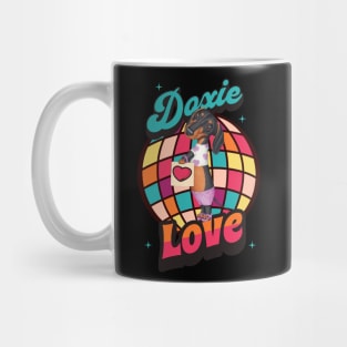 Cute Dachshund wearing cute fashion on a Doxie Love tee Mug